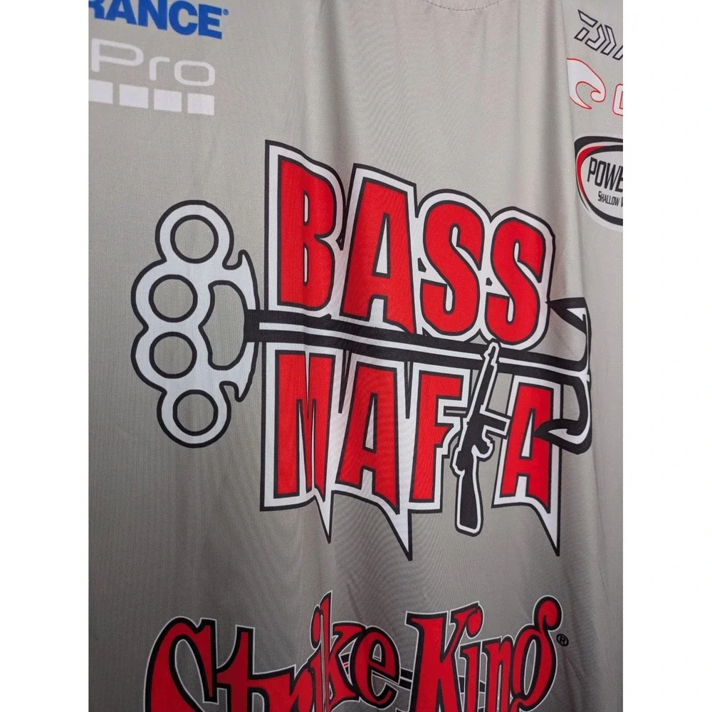 FLW Bass Fishing Jersey 2XL Bass Mafia‎ Mercury Strike King Tournament Sponsors